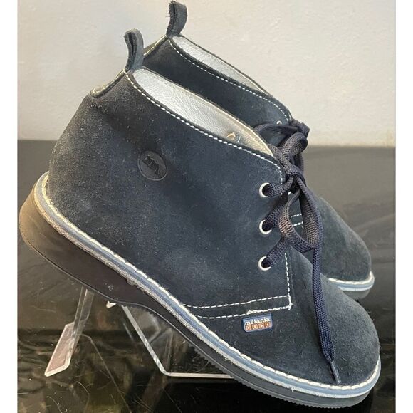 Melania Blue Suede Ankle Boots Toddler Size 29/11.5 Medium Made in Italy - Picture 2 of 12